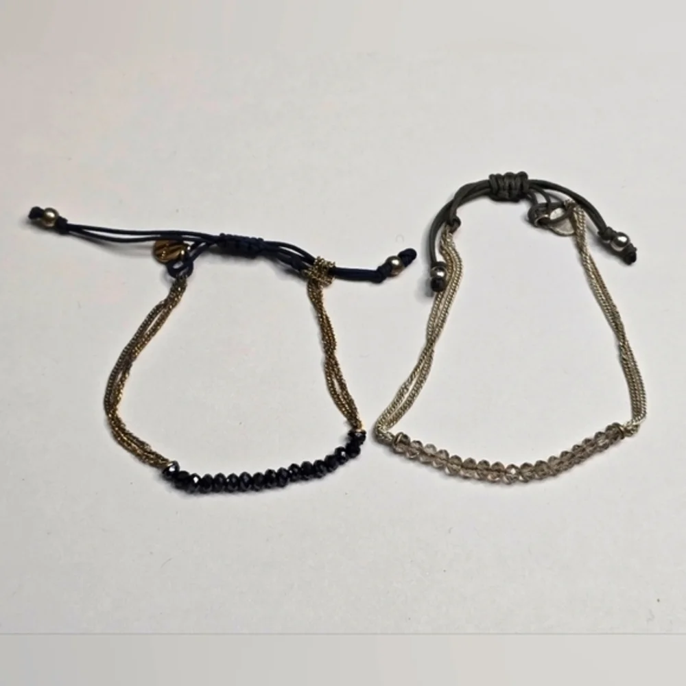 Stella‎ & Dot Black and Gold Beaded Bracelets Set